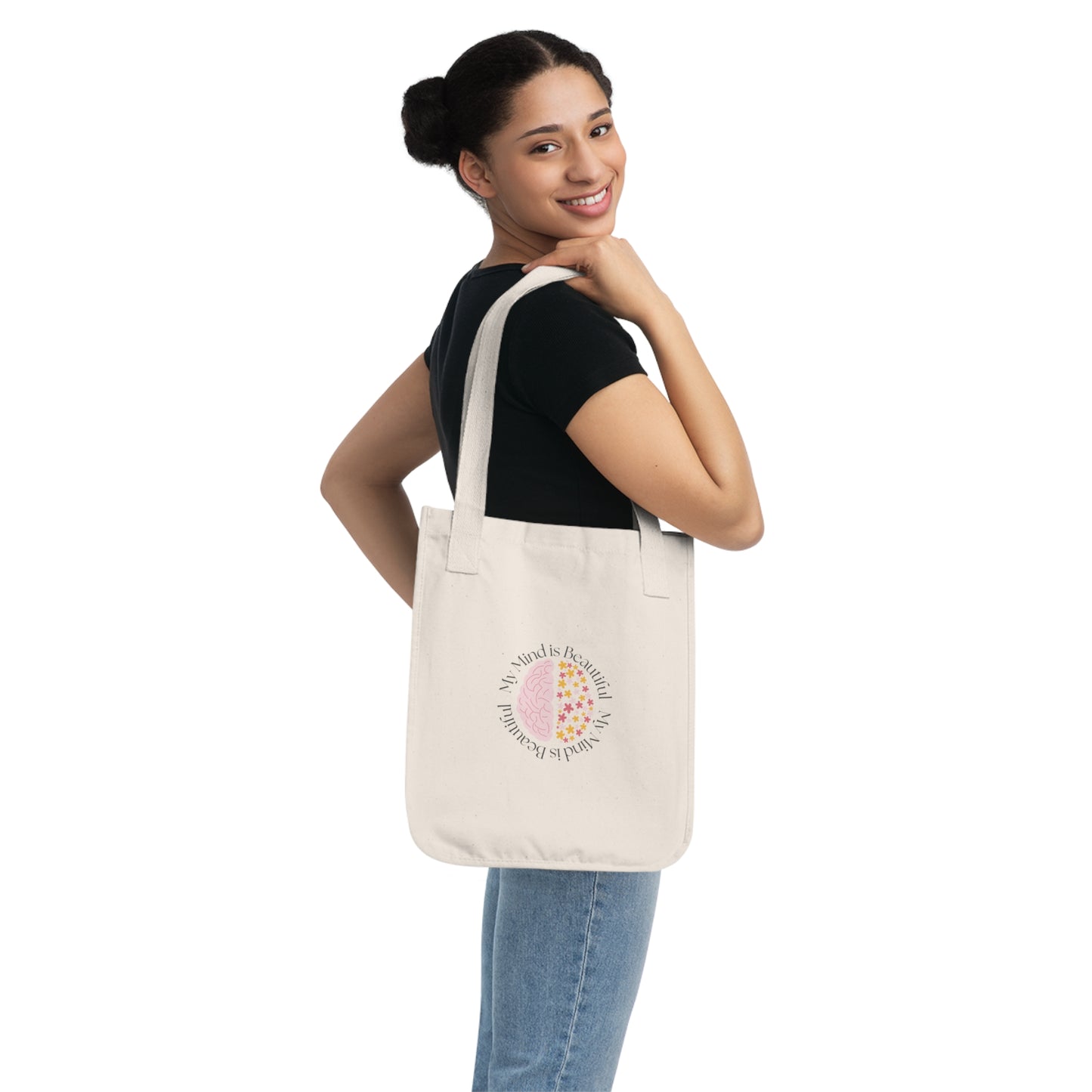 My Mind is Beautiful Organic Canvas Tote Bag
