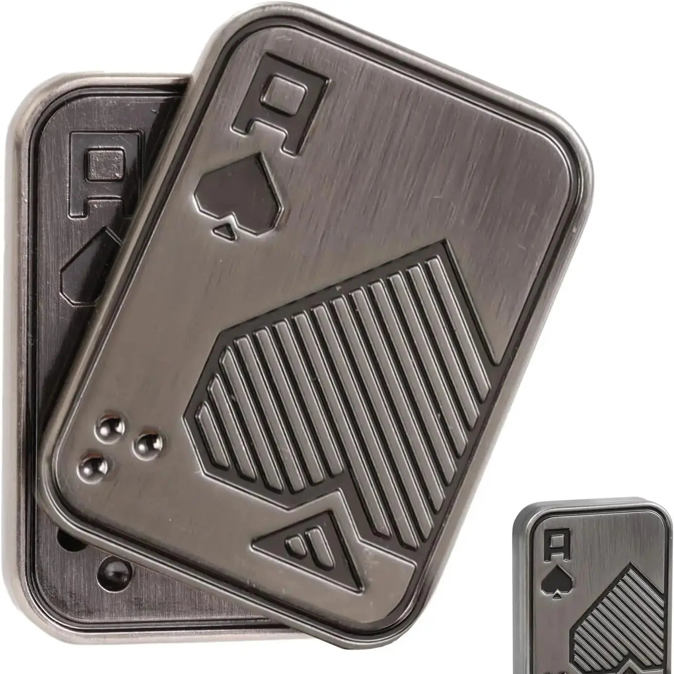 Fidget Slider, Metal Poker Push Card, Fidget Clicker, Fidget Toys for Adults Teens, Relieve Stress Anxiety ADHD, Gift for Boyfri