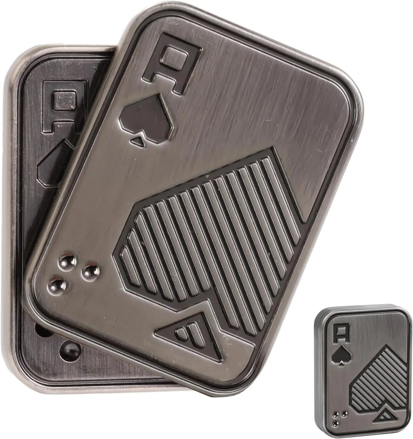 Fidget Slider, Metal Poker Push Card, Fidget Clicker, Fidget Toys for Adults Teens, Relieve Stress Anxiety ADHD, Gift for Boyfri