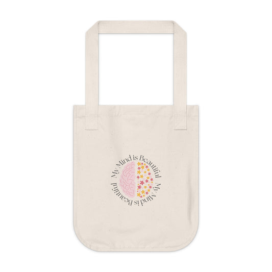 My Mind is Beautiful Organic Canvas Tote Bag