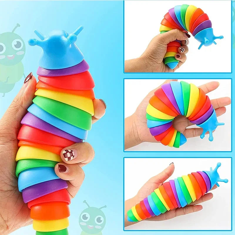 Colorful Slug Snail Fidget Toy | Articulated 3D Sensory Toy for Stress Relief & Anti-Anxiety | Fun for All Ages