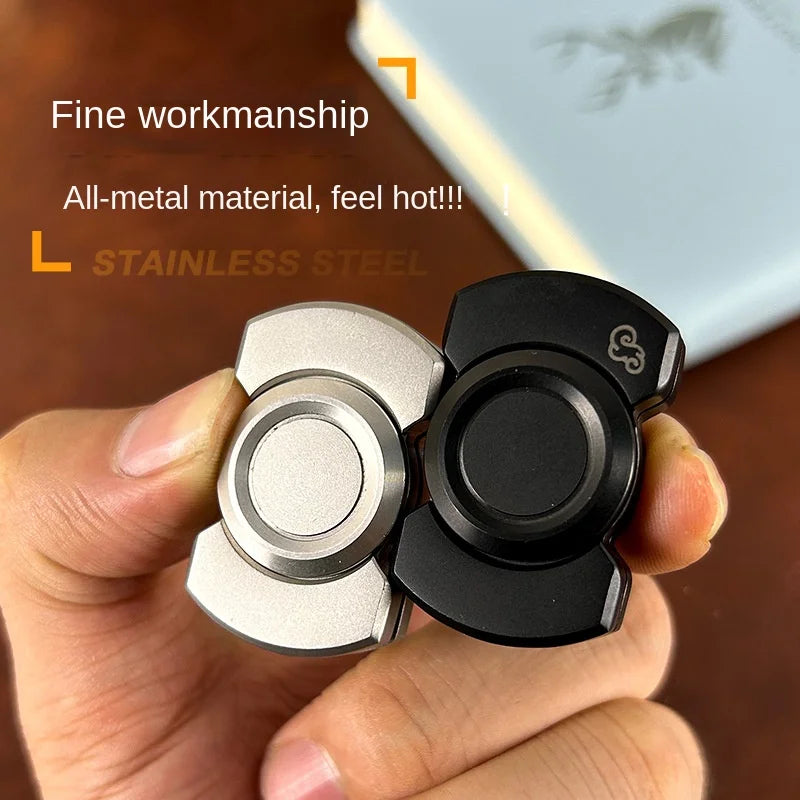 Stainless Steel 3-in-1 Fidget Spinner & Slider Combo | Metal Toy for Stress Relief & Focus for Adults with ADHD & Autism