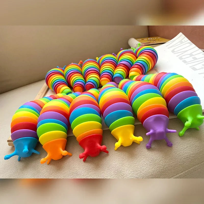 Colorful Slug Snail Fidget Toy | Articulated 3D Sensory Toy for Stress Relief & Anti-Anxiety | Fun for All Ages