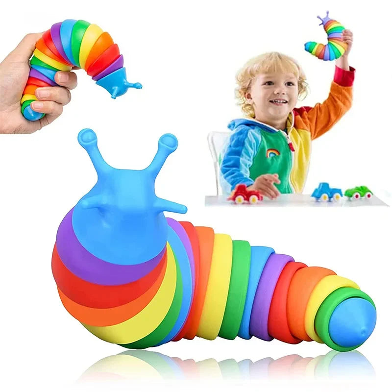 Colorful Slug Snail Fidget Toy | Articulated 3D Sensory Toy for Stress Relief & Anti-Anxiety | Fun for All Ages