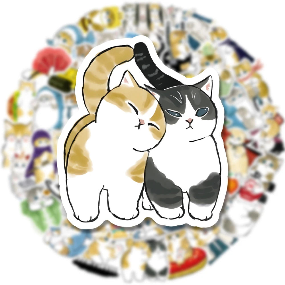 Kawaii Cat Vinyl Stickers | Cozy & Aesthetic Stickers for Cat Lovers, Laptops, Bullet Journals, & More