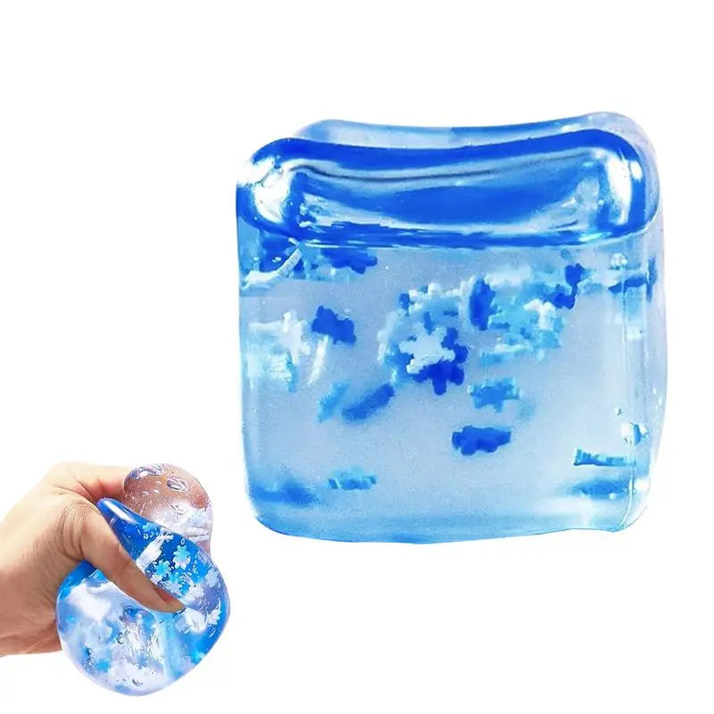 Nice Cube Stress Fidget | Sensory Squeeze Toy for Stress Relief & Tactile Stimulation | Unique Ice Cube Shape for All Ages