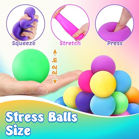 🌈 Single Squishy Stress Ball – Random Color Sensory Fidget for Anxiety & Focus